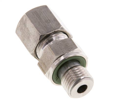 G 1/4'' Buitendraad x 8S RVS Rechte Snijring Koppeling met FKM Afdichting 630 Bar DIN 2353