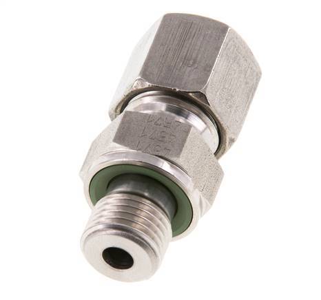 G 1/4'' Buitendraad x 8S RVS Rechte Snijring Koppeling met FKM Afdichting 630 Bar DIN 2353