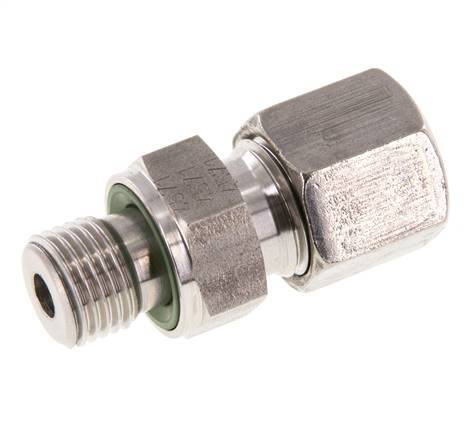 G 1/4'' Buitendraad x 8S RVS Rechte Snijring Koppeling met FKM Afdichting 630 Bar DIN 2353