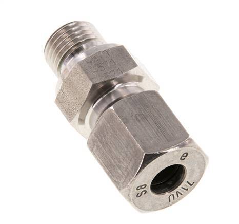 G 1/4'' Buitendraad x 8S RVS Rechte Snijring Koppeling met FKM Afdichting 630 Bar DIN 2353