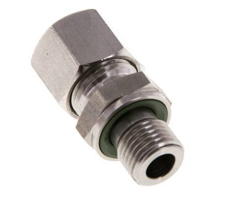 G 1/4'' Buitendraad x 10L RVS Rechte Snijring Koppeling met FKM Afdichting 315 Bar DIN 2353
