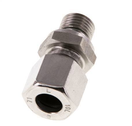 G 1/4'' Buitendraad x 10L RVS Rechte Snijring Koppeling met FKM Afdichting 315 Bar DIN 2353