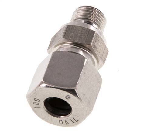 G 1/4'' Buitendraad x 10S RVS Rechte Snijring Koppeling met FKM Afdichting 630 Bar DIN 2353