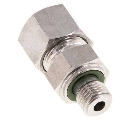 G 1/4'' Buitendraad x 12S RVS Rechte Snijring Koppeling met FKM Afdichting 630 Bar DIN 2353