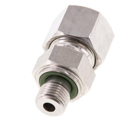 G 1/4'' Buitendraad x 12S RVS Rechte Snijring Koppeling met FKM Afdichting 630 Bar DIN 2353