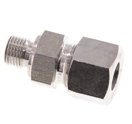 G 1/4'' Buitendraad x 12S RVS Rechte Snijring Koppeling met FKM Afdichting 630 Bar DIN 2353