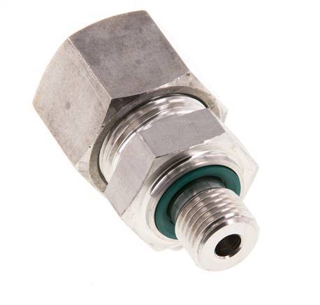 G 1/4'' Buitendraad x 14S RVS Rechte Snijring Koppeling met FKM Afdichting 630 Bar DIN 2353