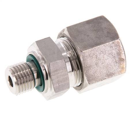 G 1/4'' Buitendraad x 14S RVS Rechte Snijring Koppeling met FKM Afdichting 630 Bar DIN 2353