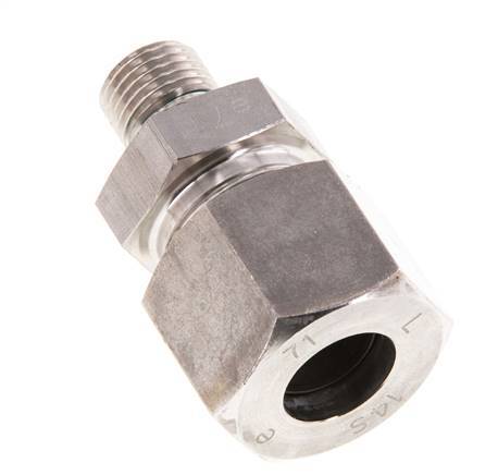 G 1/4'' Buitendraad x 14S RVS Rechte Snijring Koppeling met FKM Afdichting 630 Bar DIN 2353