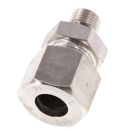 G 1/4'' Buitendraad x 14S RVS Rechte Snijring Koppeling met FKM Afdichting 630 Bar DIN 2353