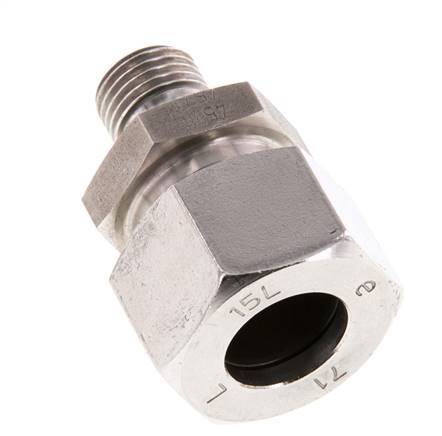 G 1/4'' Buitendraad x 15L RVS Rechte Snijring Koppeling met FKM Afdichting 315 Bar DIN 2353