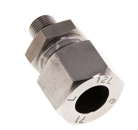 G 1/8'' Buitendraad x 12L RVS Rechte Snijring Koppeling met FKM Afdichting 315 Bar DIN 2353