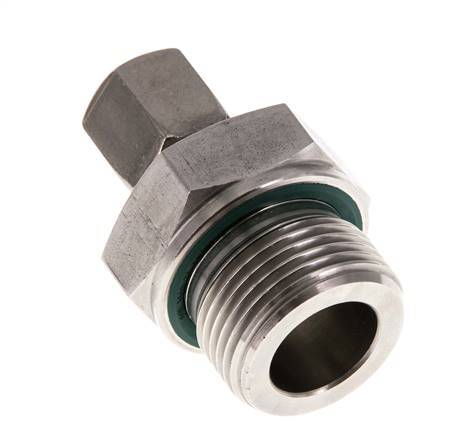 G 3/4'' Buitendraad x 6S RVS Rechte Snijring Koppeling met FKM Afdichting 630 Bar DIN 2353