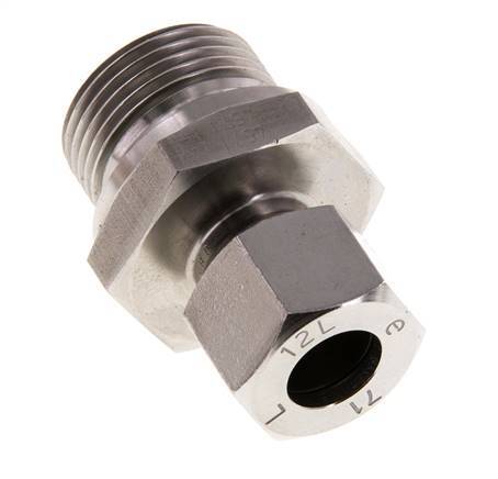 G 3/4'' Buitendraad x 12L RVS Rechte Snijring Koppeling met FKM Afdichting 315 Bar DIN 2353