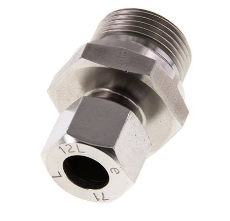 G 3/4'' Buitendraad x 12L RVS Rechte Snijring Koppeling met FKM Afdichting 315 Bar DIN 2353