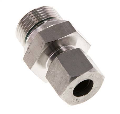 G 3/4'' Buitendraad x 12S RVS Rechte Snijring Koppeling met FKM Afdichting 630 Bar DIN 2353