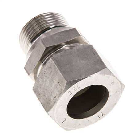 G 3/4'' Buitendraad x 22L RVS Rechte Snijring Koppeling met FKM Afdichting 160 Bar DIN 2353