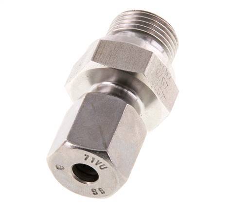 G 3/8'' Buitendraad x 6S RVS Rechte Snijring Koppeling met FKM Afdichting 630 Bar DIN 2353
