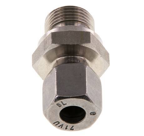 G 3/8'' Buitendraad x 8L RVS Rechte Snijring Koppeling met FKM Afdichting 315 Bar DIN 2353