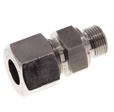 G 3/8'' Buitendraad x 14S RVS Rechte Snijring Koppeling met FKM Afdichting 630 Bar DIN 2353