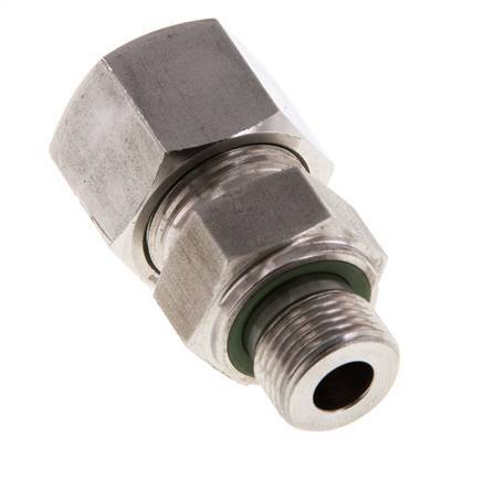 G 3/8'' Buitendraad x 14S RVS Rechte Snijring Koppeling met FKM Afdichting 630 Bar DIN 2353
