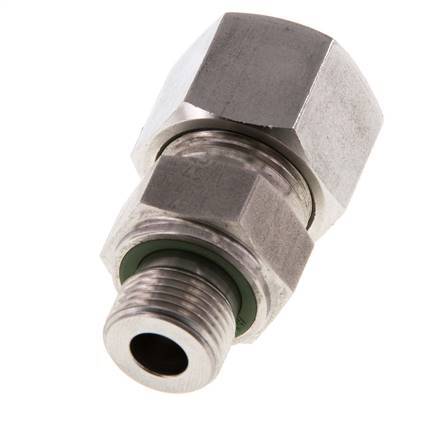 G 3/8'' Buitendraad x 14S RVS Rechte Snijring Koppeling met FKM Afdichting 630 Bar DIN 2353