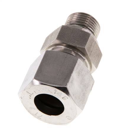 G 3/8'' Buitendraad x 14S RVS Rechte Snijring Koppeling met FKM Afdichting 630 Bar DIN 2353