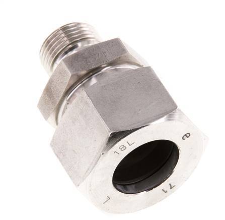 G 3/8'' Buitendraad x 18L RVS Rechte Snijring Koppeling met FKM Afdichting 315 Bar DIN 2353