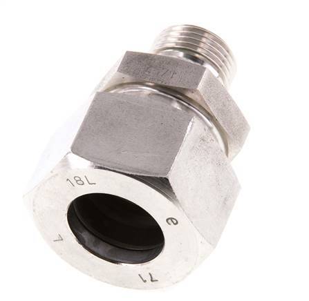 G 3/8'' Buitendraad x 18L RVS Rechte Snijring Koppeling met FKM Afdichting 315 Bar DIN 2353