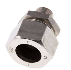 G 3/8'' Buitendraad x 22L RVS Rechte Snijring Koppeling met FKM Afdichting 160 Bar DIN 2353