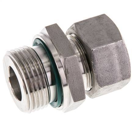 G 1'' Buitendraad x 22L RVS Rechte Snijring Koppeling met FKM Afdichting 160 Bar DIN 2353