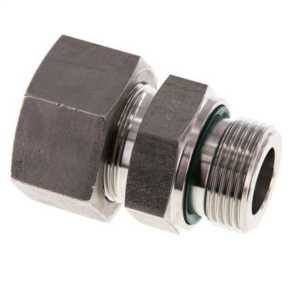 G 1'' Buitendraad x 25S RVS Rechte Snijring Koppeling met FKM Afdichting 400 Bar DIN 2353