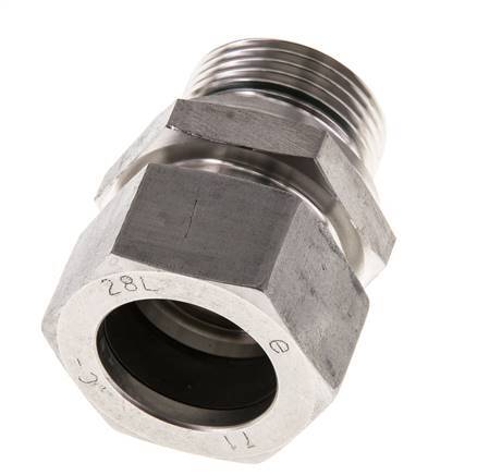 G 1'' Buitendraad x 28L RVS Rechte Snijring Koppeling met FKM Afdichting 160 Bar DIN 2353