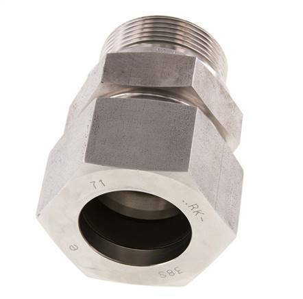 G 1 1/2'' Buitendraad x 38S RVS Rechte Snijring Koppeling met FKM Afdichting 315 Bar DIN 2353