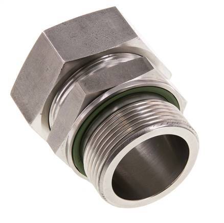 G 1 1/2'' Buitendraad x 42L RVS Rechte Snijring Koppeling met FKM Afdichting 160 Bar DIN 2353