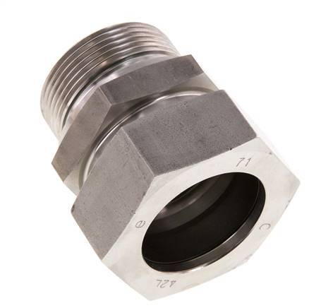 G 1 1/2'' Buitendraad x 42L RVS Rechte Snijring Koppeling met FKM Afdichting 160 Bar DIN 2353