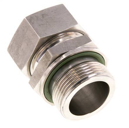 G 1 1/4'' Buitendraad x 35L RVS Rechte Snijring Koppeling met FKM Afdichting 160 Bar DIN 2353