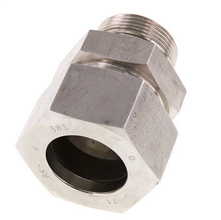 G 1 1/4'' Buitendraad x 38S RVS Rechte Snijring Koppeling met FKM Afdichting 315 Bar DIN 2353