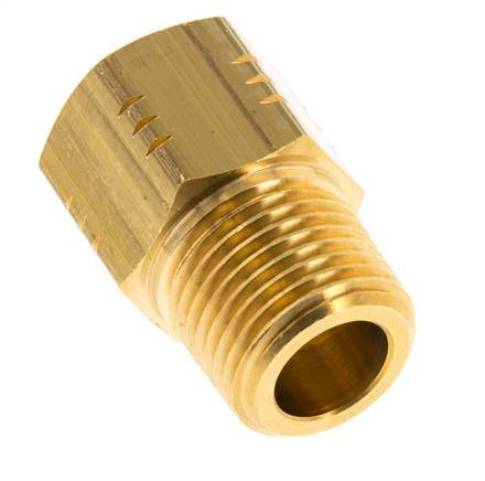R 1/2'' x 1/2'' NPT M/F Messing Verloopring 16 Bar - Hydrauliek