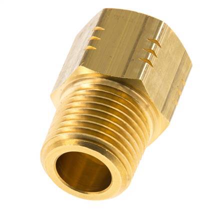 R 1/2'' x 1/2'' NPT M/F Messing Verloopring 16 Bar - Hydrauliek