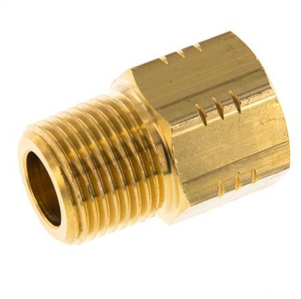 R 1/2'' x 1/2'' NPT M/F Messing Verloopring 16 Bar - Hydrauliek