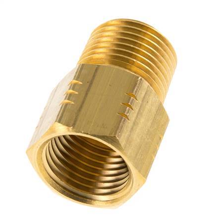 R 1/2'' x 1/2'' NPT M/F Messing Verloopring 16 Bar - Hydrauliek