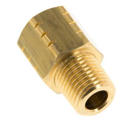 R 1/4'' x 1/4'' NPT M/F Messing Verloopring 16 Bar - Hydrauliek