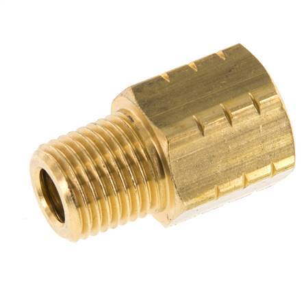 R 1/4'' x 1/4'' NPT M/F Messing Verloopring 16 Bar - Hydrauliek