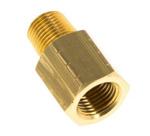 R 1/8'' x 1/8'' NPT M/F Messing Verloopring 16 Bar - Hydrauliek