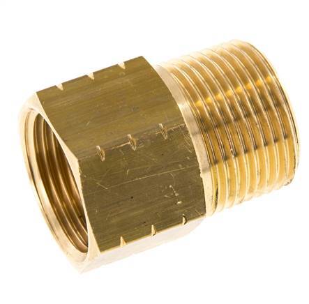 R 1'' x 1'' NPT M/F Messing Verloopring 16 Bar - Hydrauliek