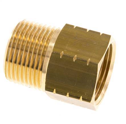 R 1'' x 1'' NPT M/F Messing Verloopring 16 Bar - Hydrauliek