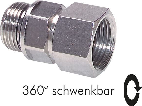G 1/8'' M/F Nickel plated Brass Swivel Joint 15 Bar [2 Pieces]