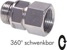 G 1/8'' M/F Nickel plated Brass Swivel Joint 15 Bar [2 Pieces]