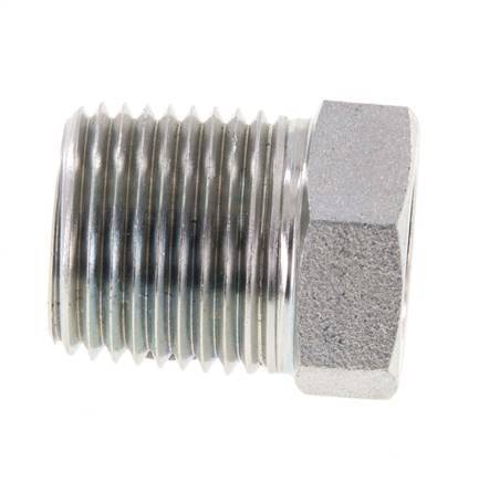 1/2'' NPT x 1/4'' NPT M/F Verzinkt Stalen Verloopring 210 Bar - Hydrauliek